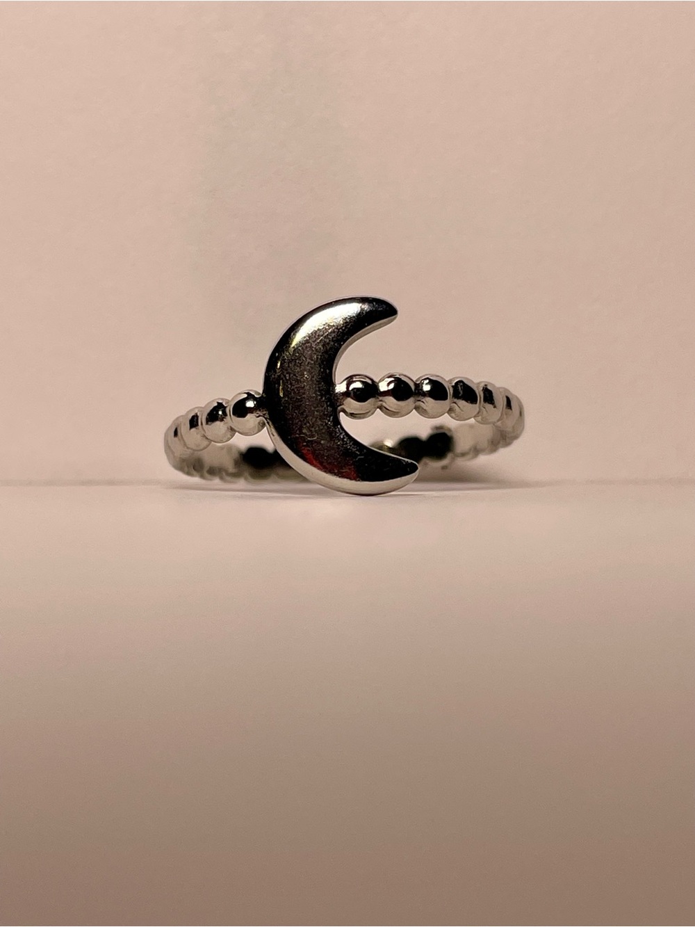 Silver Crescent Moon Ring